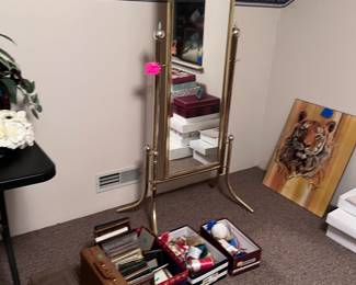 Standing Upright Brass Mirror 