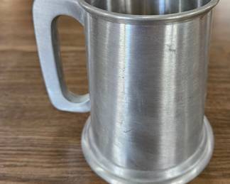English Pewter Mug with glass bottom 