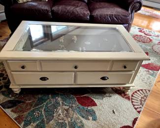 Coffee table with built in display case 