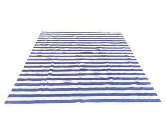 MADELINE WEINRIB NWT BLUE & WHITE FLAT WEAVE CARPET | "Versa"With ABC carpet tag - l. 13 x w. 10 ft.

