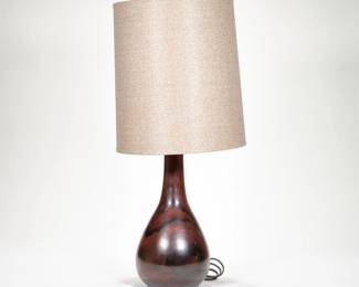 MID CENTURY KAMAGONG TURNED WOOD LAMP
 | Table lamp - h. 22 x dia. 12 in. (over shade)