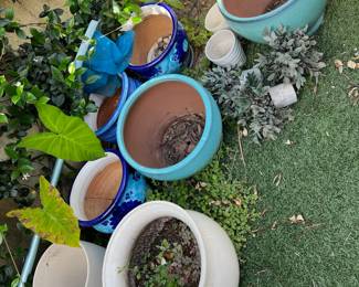 2 LIGHT BLUE POTS ARE SOLD