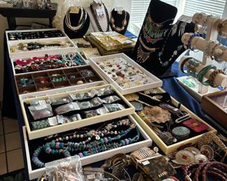 Interesting array of jewelry and collectibles 