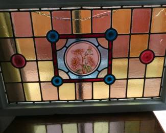 Early Victorian stained glass window lovingly restored. Ready to hang.