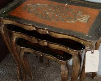Italian stacking tables with patina.