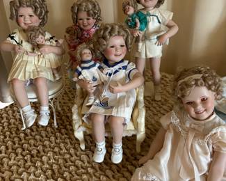 Collection of Shirley Temple dolls