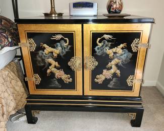 Painted Asian cabinet