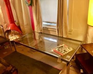 72 "  chrome and glass  coffee table