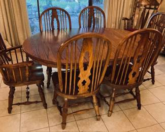 Vintage Late 20th Century Dining Table and Chairs.