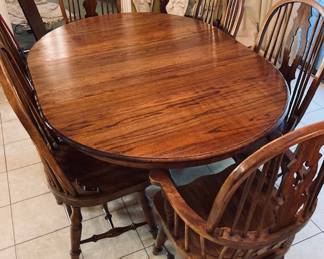 Vintage Late 20th Century Dining Table and Chairs.