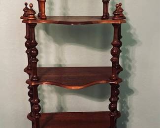 Vintage 5 Tier French Victorian Cherry Wood Etagere.
