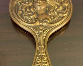 4” hand mirror - in high relief - beautiful 