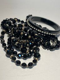 Vintage Black glass jewelry