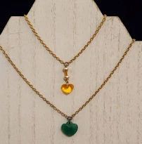 2 Necklaces With Heart Pendants