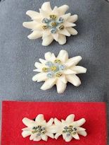 3 White Flower Pins