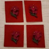 4 Single Red Lily Pins