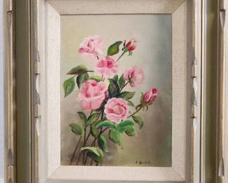 Oil On Canvas Pink Roses