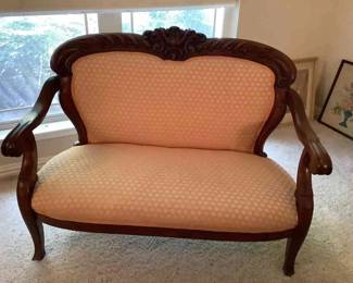 Antique Silk Settee