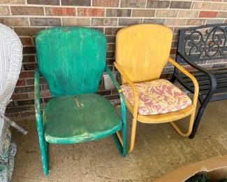 2 VINTAGE METAL OUTDOOR CHAIRS
