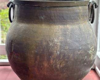 Antique Hammered Brass Water Pot