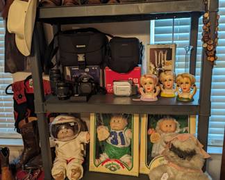 Lucchese boots, Cabbage Patch, Star Wars, Vintage Lady Head Vases, Canon Camera, Vintage Western Toys