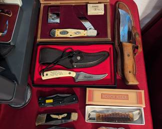 Buck, Old Timer,  Winchester, Schrade, Rough Rider, Zippo Case knives