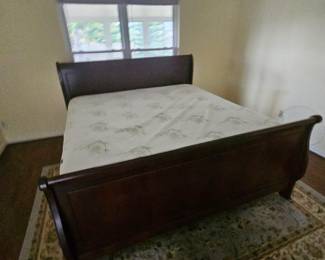 Almost new king mattress set with sleigh bed $300