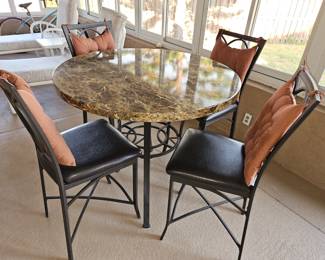 Home Goods bistro table set
$175. Like new condition 
Measured 42" across
