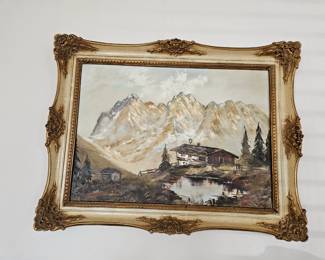 German mountain side painting 
$50.00, Heck the frame is worth that alone