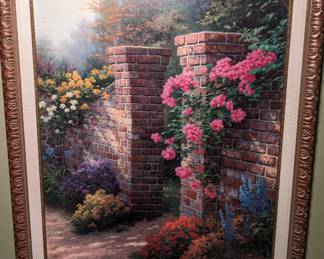 Thomas Kincaid - Oil on Canvas - The Rose Garden
