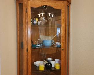 Amish Oak Corner Cabinet 
