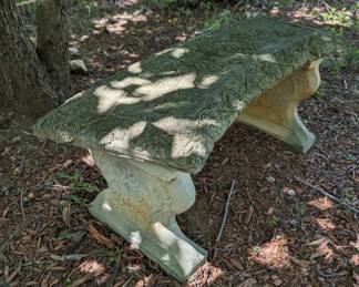 Curved concrete bench