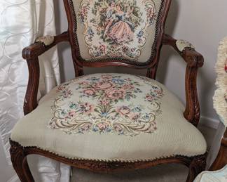 Needlepoint side chair
