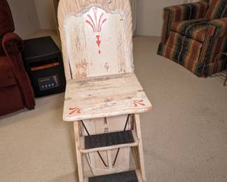 Step stool seat and ironing board