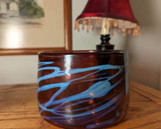 Signed art glass bowl Levin Studio '96