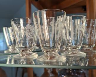 Etched juice glasses