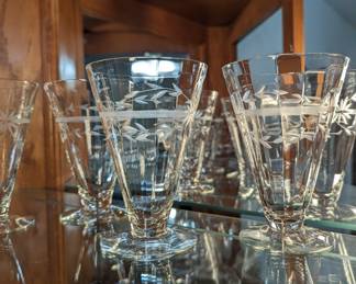 Etched water glasses