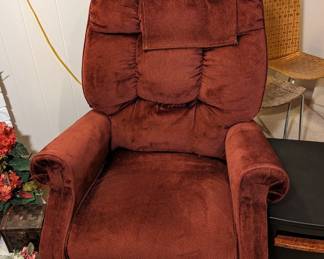2 burgundy recliners