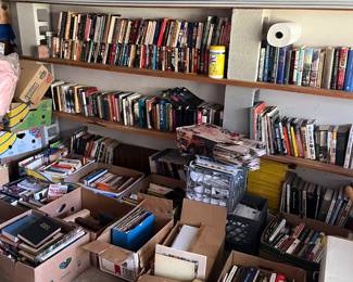 Many many books in several places