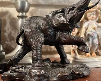 1976 solid cast bronze Elephant
