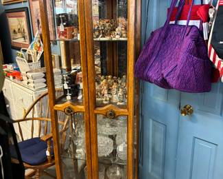Great glass front curio cabinet with light