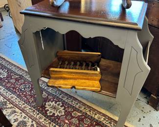 Great Vintage Magazine Telephone Table.  Notice small shelf for treasures