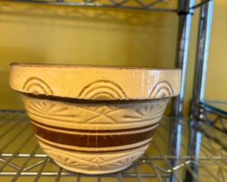 Yellow ware crock bowl