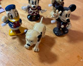 Mini wind up toys of cartoon characters, Donald Duck, Mini and Mickey, Winne the Pooh