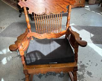 Arts and Craft Rocking Chair. Spindle back and sides