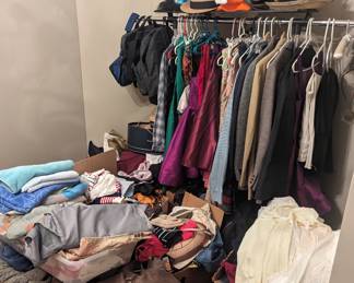 Lots of clothes, shoes and purses