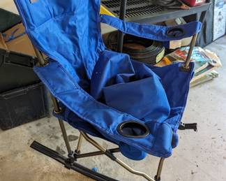 A folding rocking chair