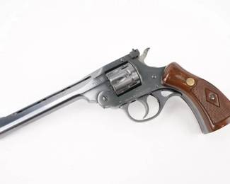 Make: H&R
Model: 999
Caliber: .22 CAL
Action: DA
Barrel: 6
Bore: Bright
Serial # AH4124
Condition: Excellent
This is a Harrington and Richardson (H&R) Model 999. Not only is this a full-sized, accurate and exceedingly durable .22, but it’s also got a few quirks making it a tremendously fun gun to load and shoot! This Top Break revolver is in excellent condition showing normal signs of use and wear.