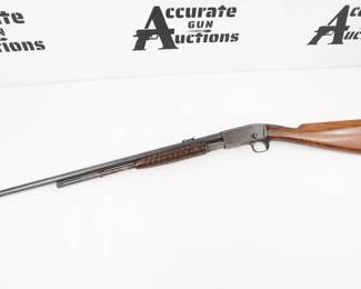 Make: Remington
Model: 12-A
Caliber: .22 S/L
Action: Pump
Barrel: 22
Bore: Frosty
Serial # 578651
Condition: Very Good
The Remington Model 12 is a slide-action takedown rifle designed by John Pedersen[1] and produced by the Remington Arms Company from 1909 to 1936. This 12-a is chambered in .22 S/L/LR and features a 22” barrel, pump action and factory iron sights. The rifle is in very good condition showing normal signs of use and wear 