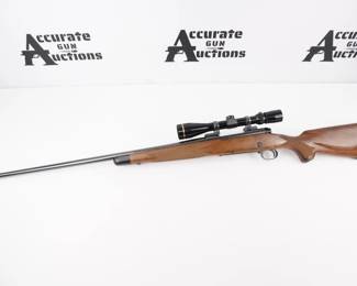 Make: Winchester
Model: 70
Caliber: 7mm RemMag
Action: Bolt
Barrel: 28
Bore: Frosty
Serial # G276454
Condition: Excellent
The Winchester Model 70 is a bolt-action sporting rifle. It has an iconic place in American sporting culture and has been held in high regard by shooters since it was introduced in 1936, earning the moniker "The Rifleman's Rifle". This Rifle comes paired with a Leupold scope. This rifle is in Excellent condition showing signs of use and wear.